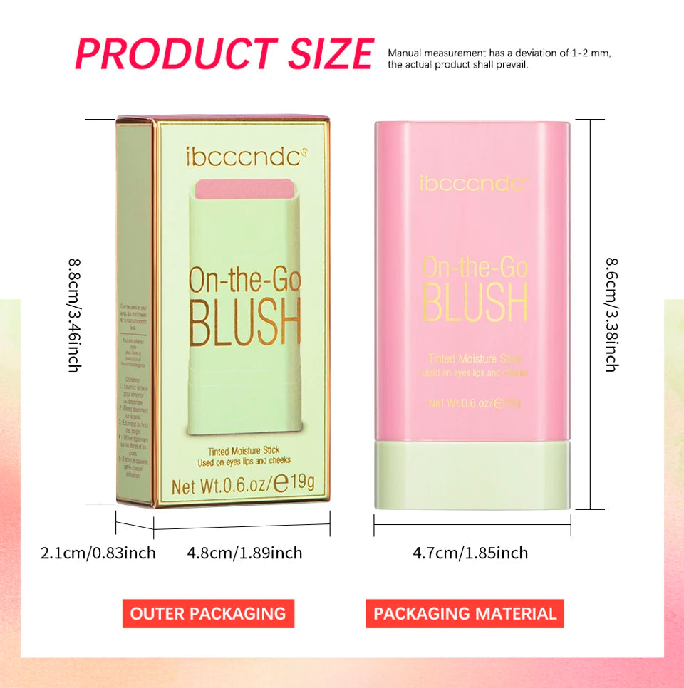 Blush Stick Fonctionnel Maquillage Facile à Colorer Rouge Crème Blush Waterproof Haute Rendu de Couleur Éclat du Teint