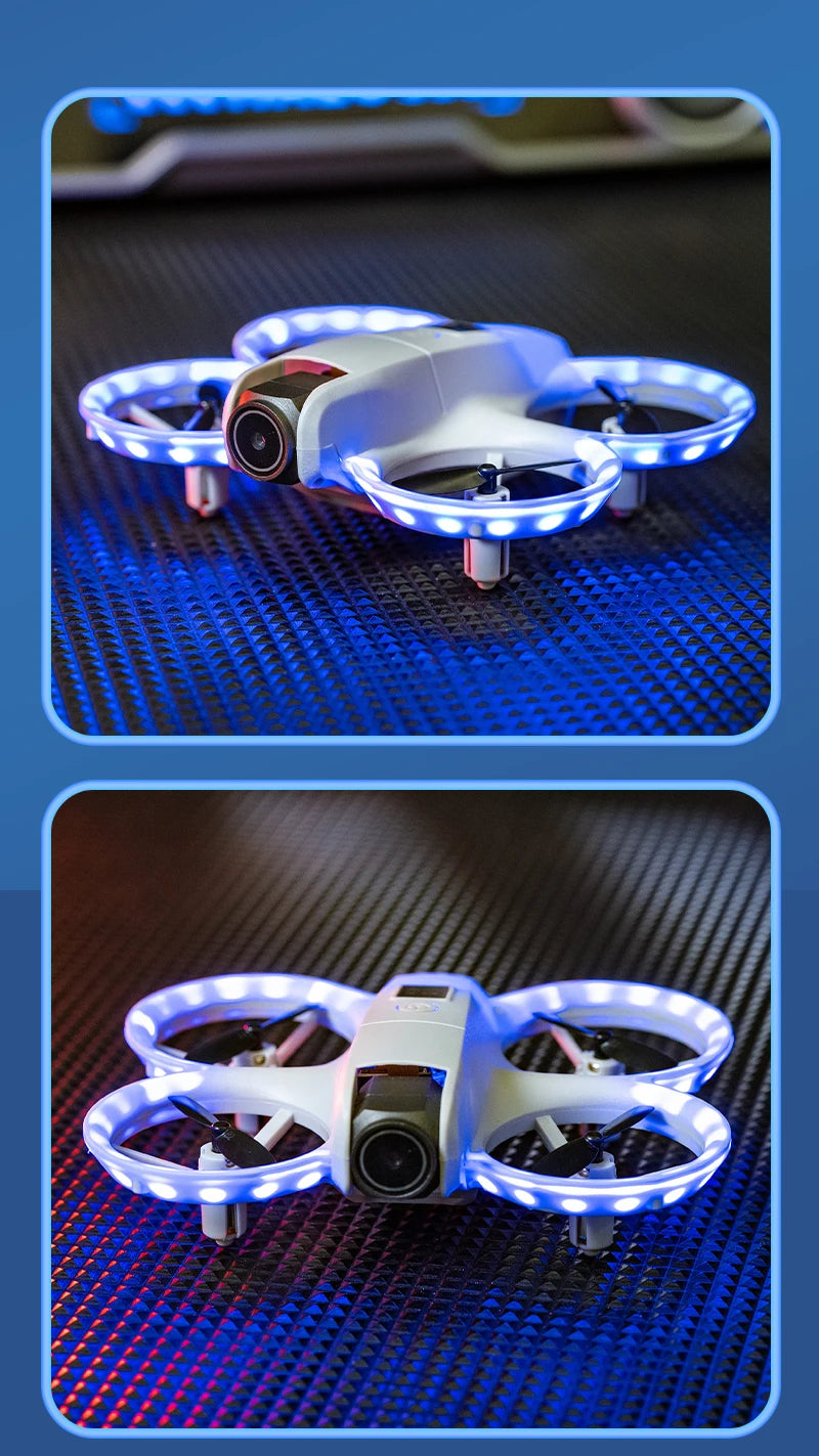 Nouveau mini drone H135 WIFI FPV Hover, caméra 4K professionnelle, lumières colorées, drone RC pliable, quadricoptère, jouet RC, cadeau