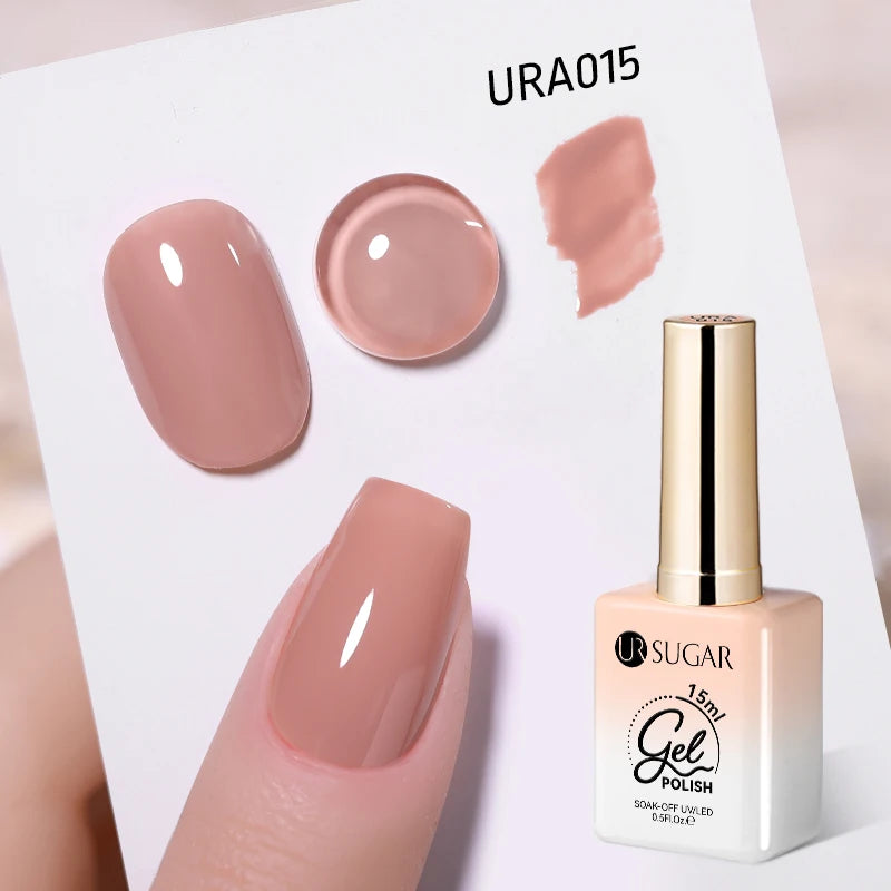 Vernis gel semi-permanent UR SUGAR 15 ml, couleur blanc laiteux translucide, effet gelée, UV, semi-permanent, pour nail art, à dissoudre. Dernière tendance.