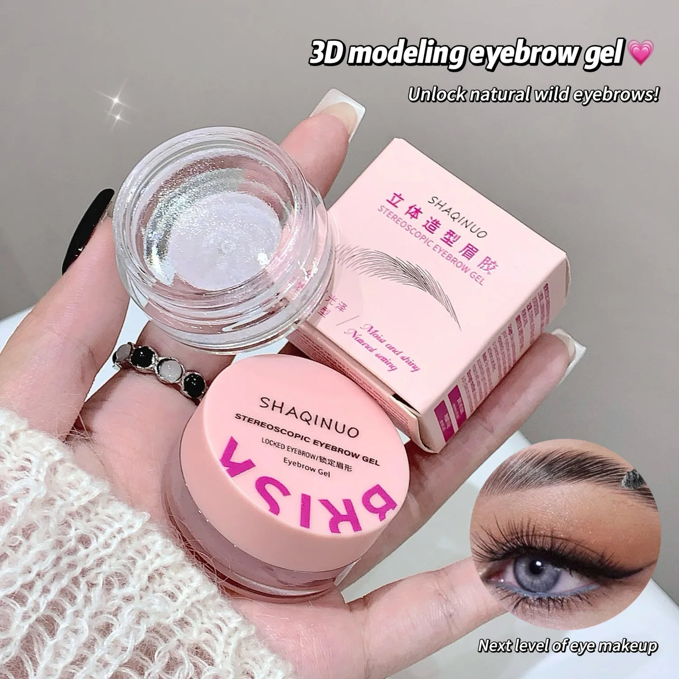Savon à sourcils tridimensionnel, gel pour sourcils, texture gel pour un style naturel