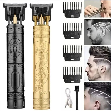 Tondeuse à cheveux professionnelle, machine de coupe de cheveux de barbier rechargeable, tondeuse en métal pour hommes