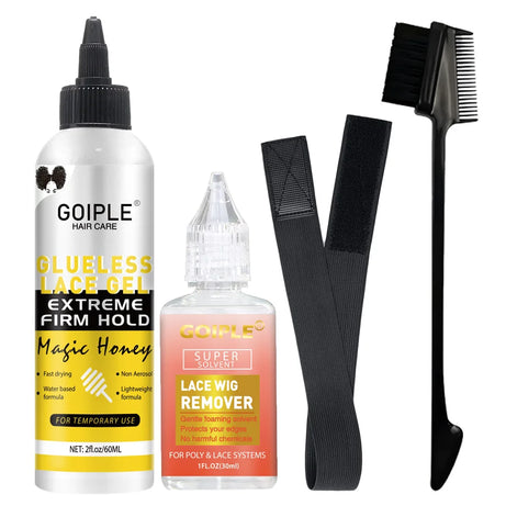 GOIPLE Gel pour perruque lavable sans colle, 59 ml, tenue extrême, séchage rapide, formule naturelle, adhésif pour usage temporaire