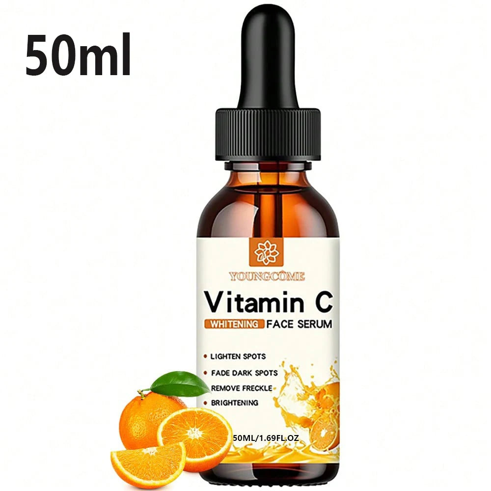 Essence pour le visage à la vitamine C contenant de l'acide hyaluronique, estompe les taches brunes, hydrate, répare et lutte contre le vieillissement cutané. Soin du visage 30 ml