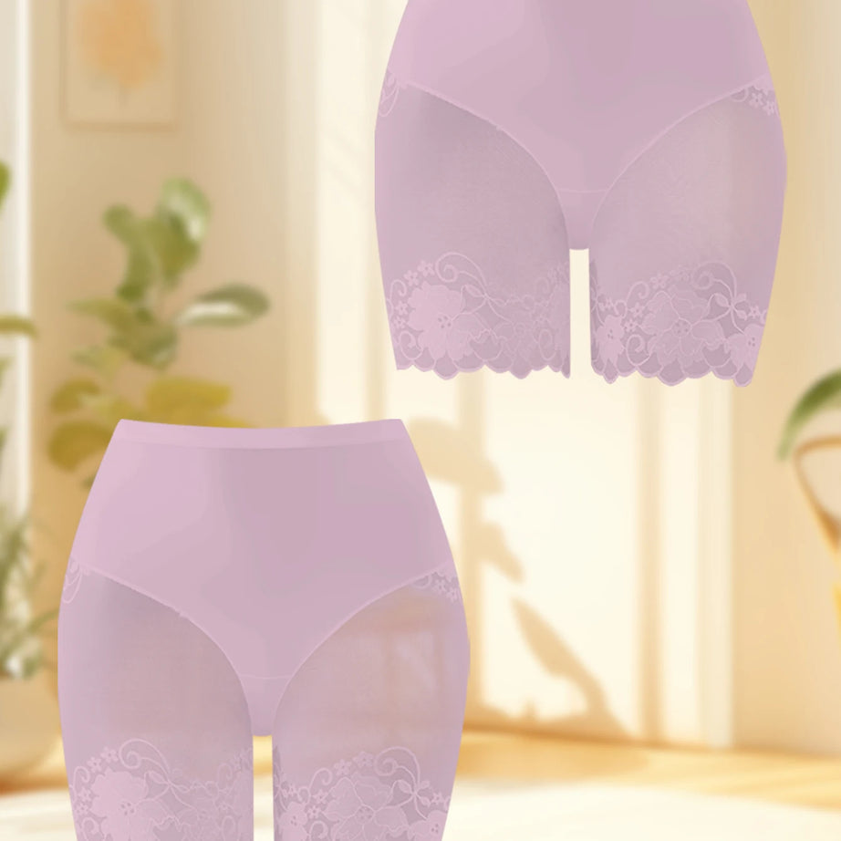 Lot de 2 culottes shorty transparentes pour femmes - Confortables, taille mi-haute, respirantes, ne roulent pas, idéales pour les soirées en amoureux et au quotidien