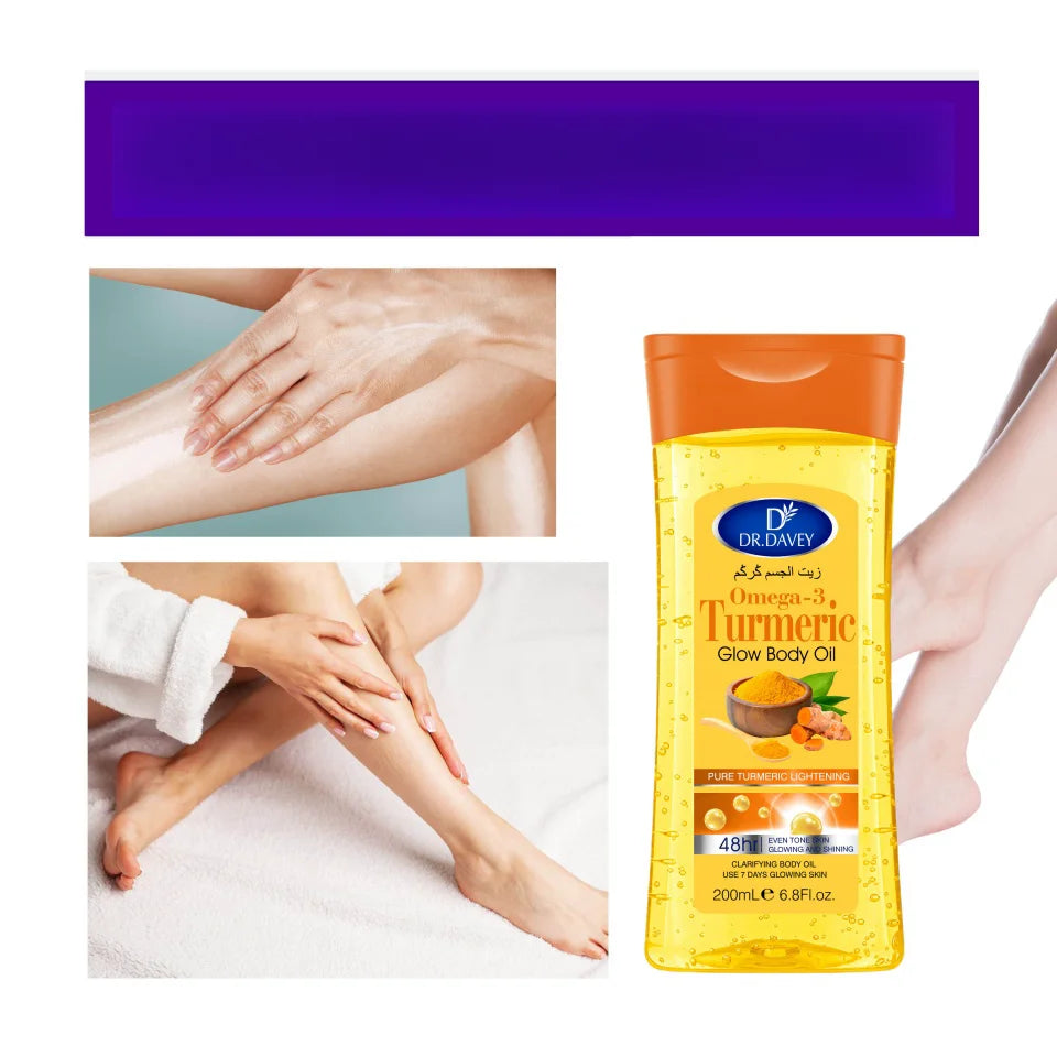 Huile Corps Curcuma & Oméga-3 – Éclat Naturel, Hydratation Intense & Peau Lumineuse – 200ml
