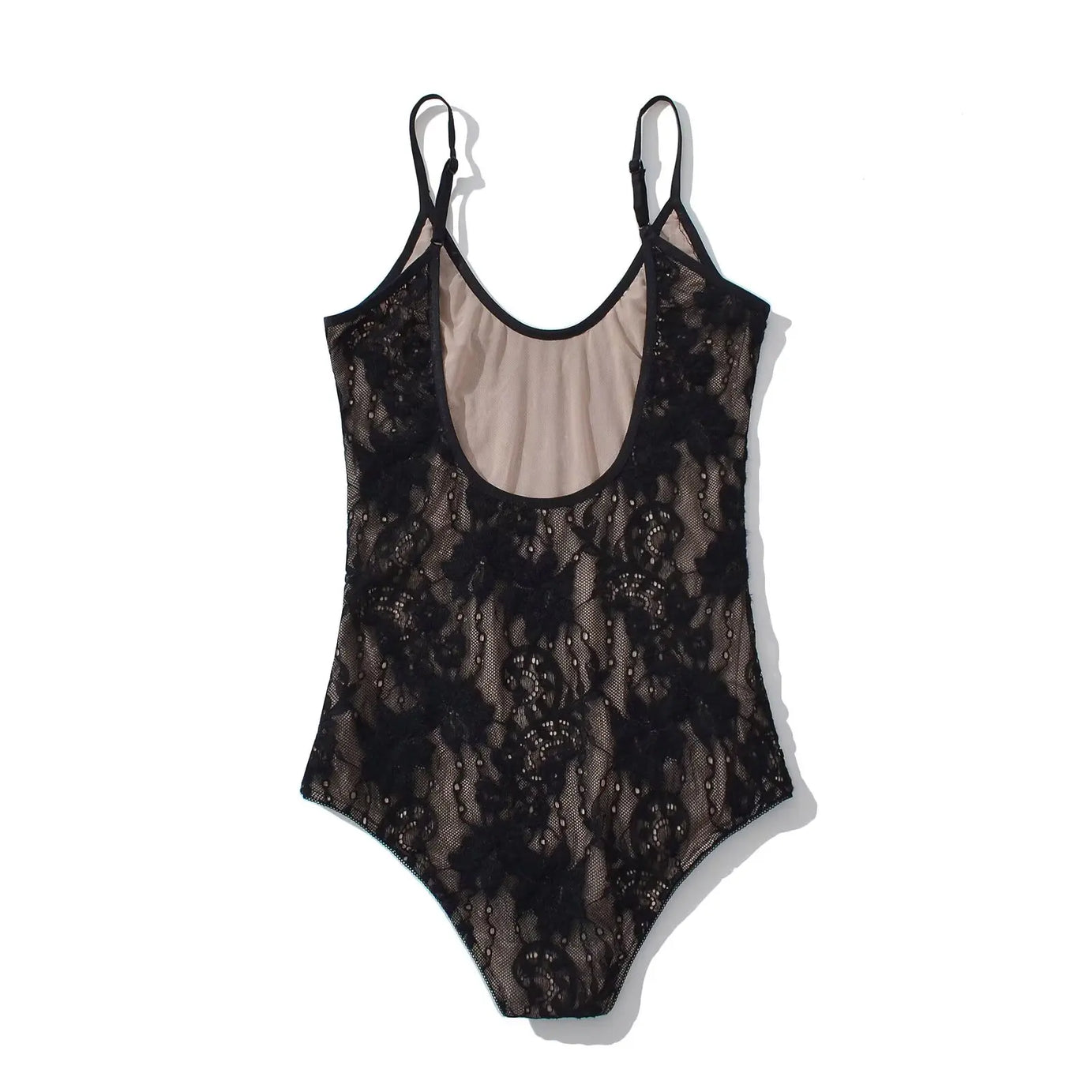 Body sexy transparente de encaje con forro, sin espalda, con tirantes finos, mono corto ajustado para mujer, monos ajustados, enterizos.