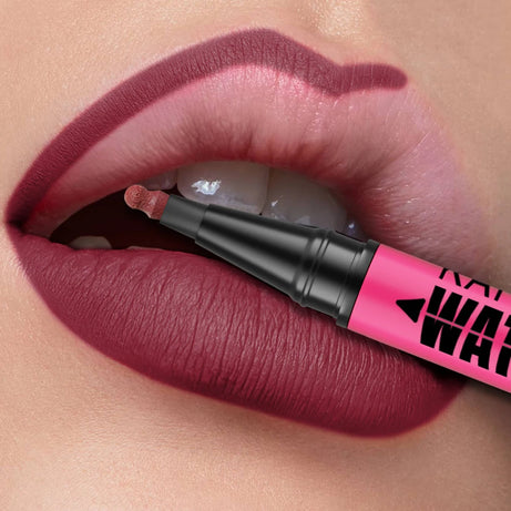 Crayon à lèvres liquide mat 12 couleurs, waterproof, effet repulpant, pour un contour des lèvres naturel et un maquillage contour des lèvres impeccable.
