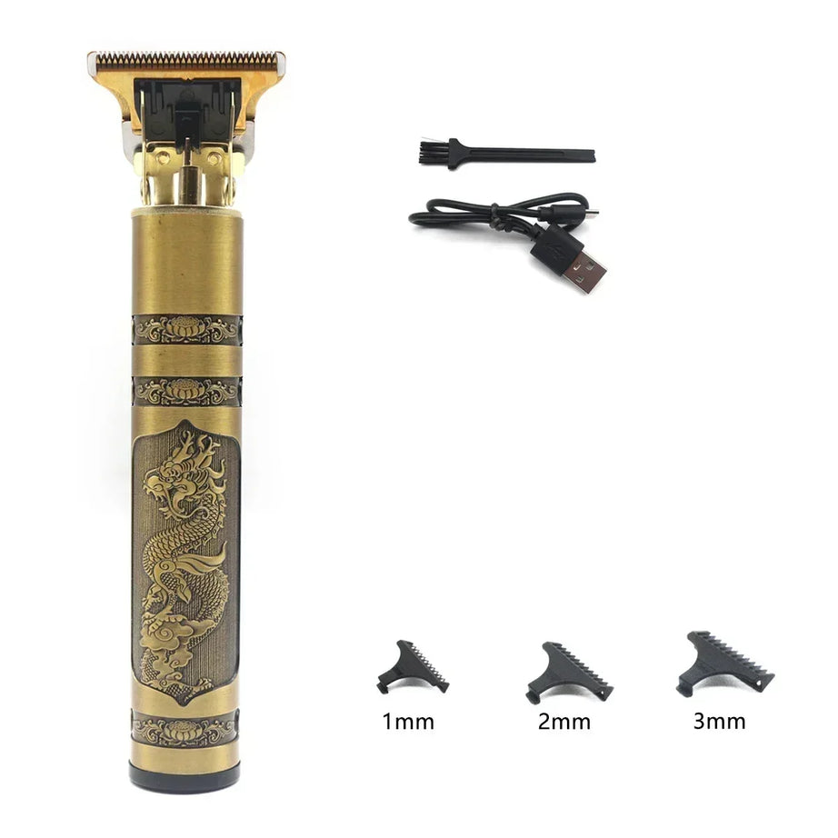 Tondeuse à cheveux professionnelle T9, corps en métal, tondeuse à barbe pour hommes, lame en acier inoxydable, tondeuse à cheveux et à barbe