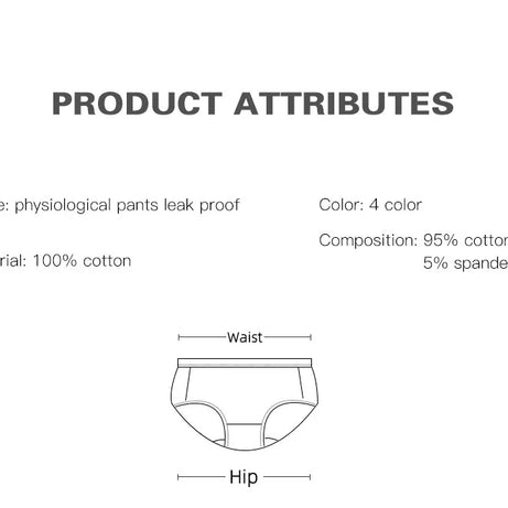 Lot de 3 culottes menstruelles pour femmes, anti-fuites, en coton, absorbantes, physiologiques, pour les règles.