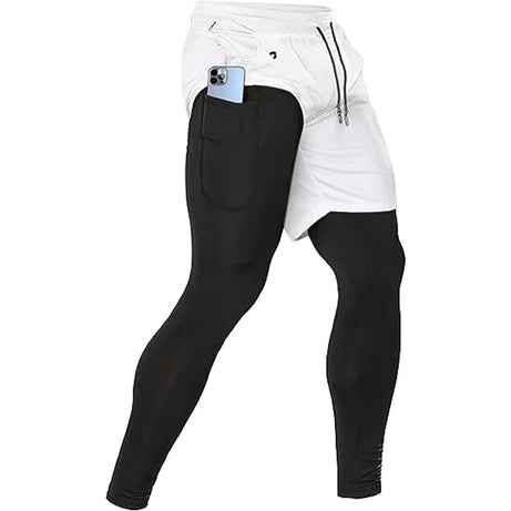Pantalon de sport 2 en 1 pour homme, survêtement d'entraînement athlétique, pantalon de jogging, pantalon de fitness et de course à pied pour homme