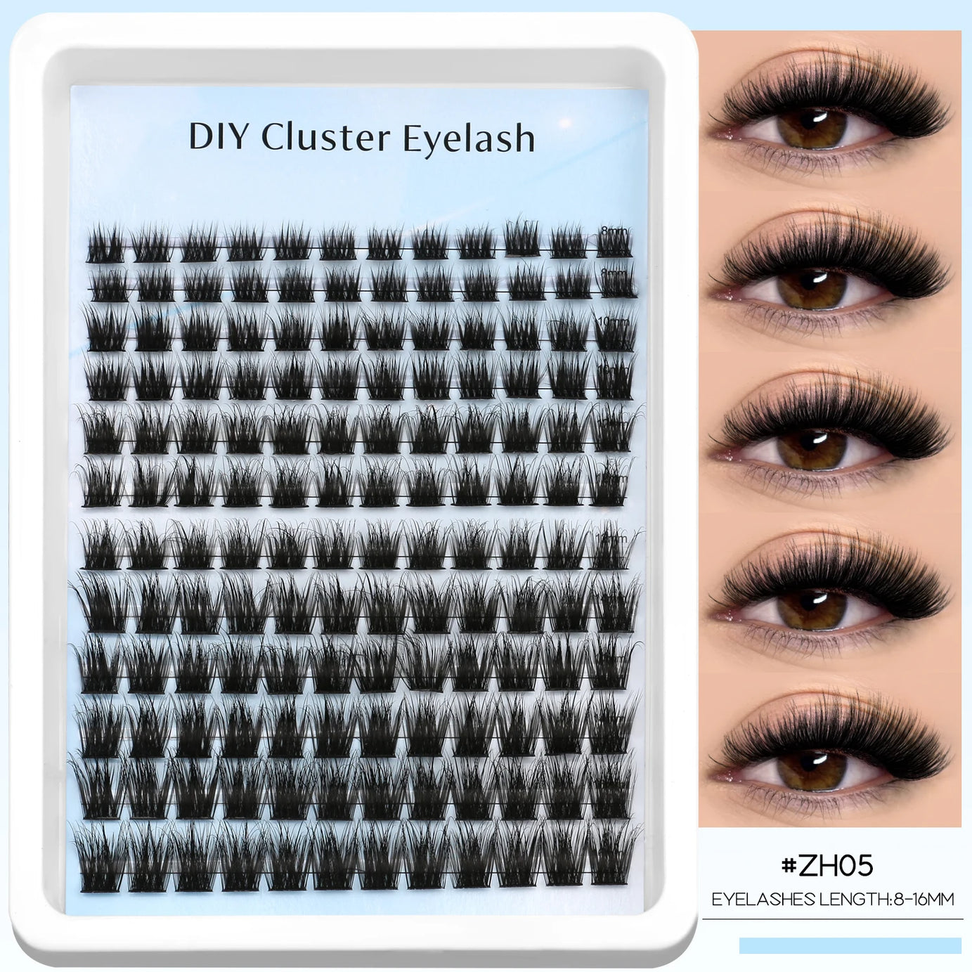 GROINNEYA Faux cils en vison, extensions de cils volumineuses, duveteuses et fines, maquillage pour les cils