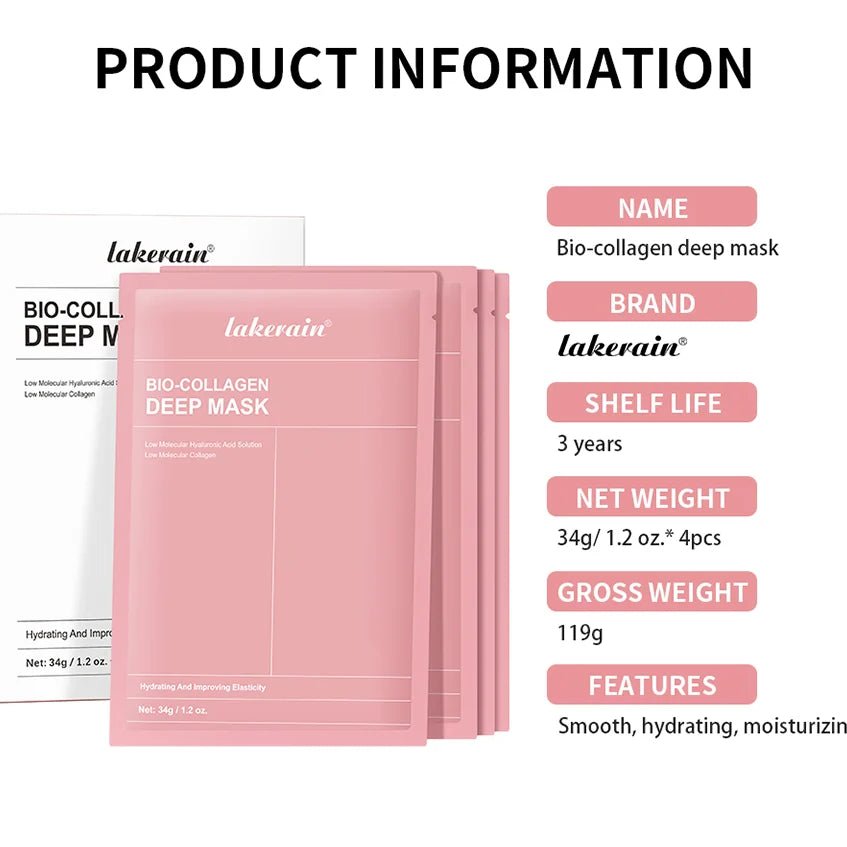 Masque Bio-Collagen Real Deep, supplément de collagène, masque hydrogel hydratant de nuit, améliore l'élasticité, minimise les pores et raffermit