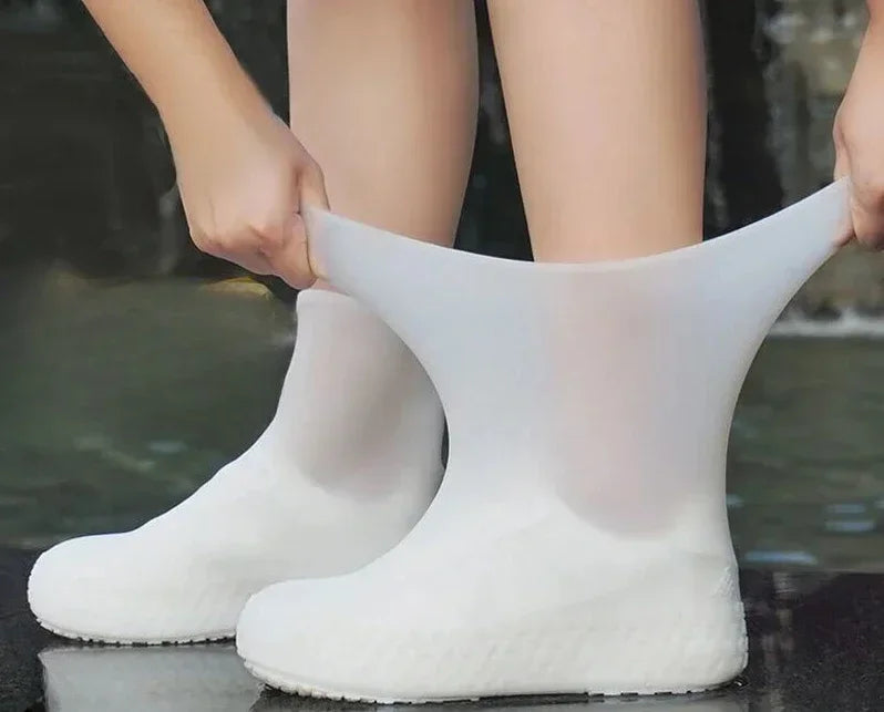 1 par de cubrezapatos impermeables de silicona, resistentes a los labios, de goma, para botas de lluvia, accesorios para exteriores en días lluviosos.