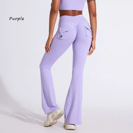 Pantalon de yoga taille haute à poches pour femme DIAS FIT JOY, effet push-up, séchage rapide, idéal pour la course, le sport et la salle de gym.