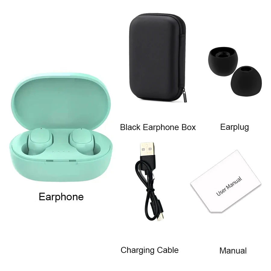 Écouteurs intra-auriculaires Bluetooth sans fil TWS A6S avec réduction de bruit et micro pour Huawei, Xiaomi et Redmi