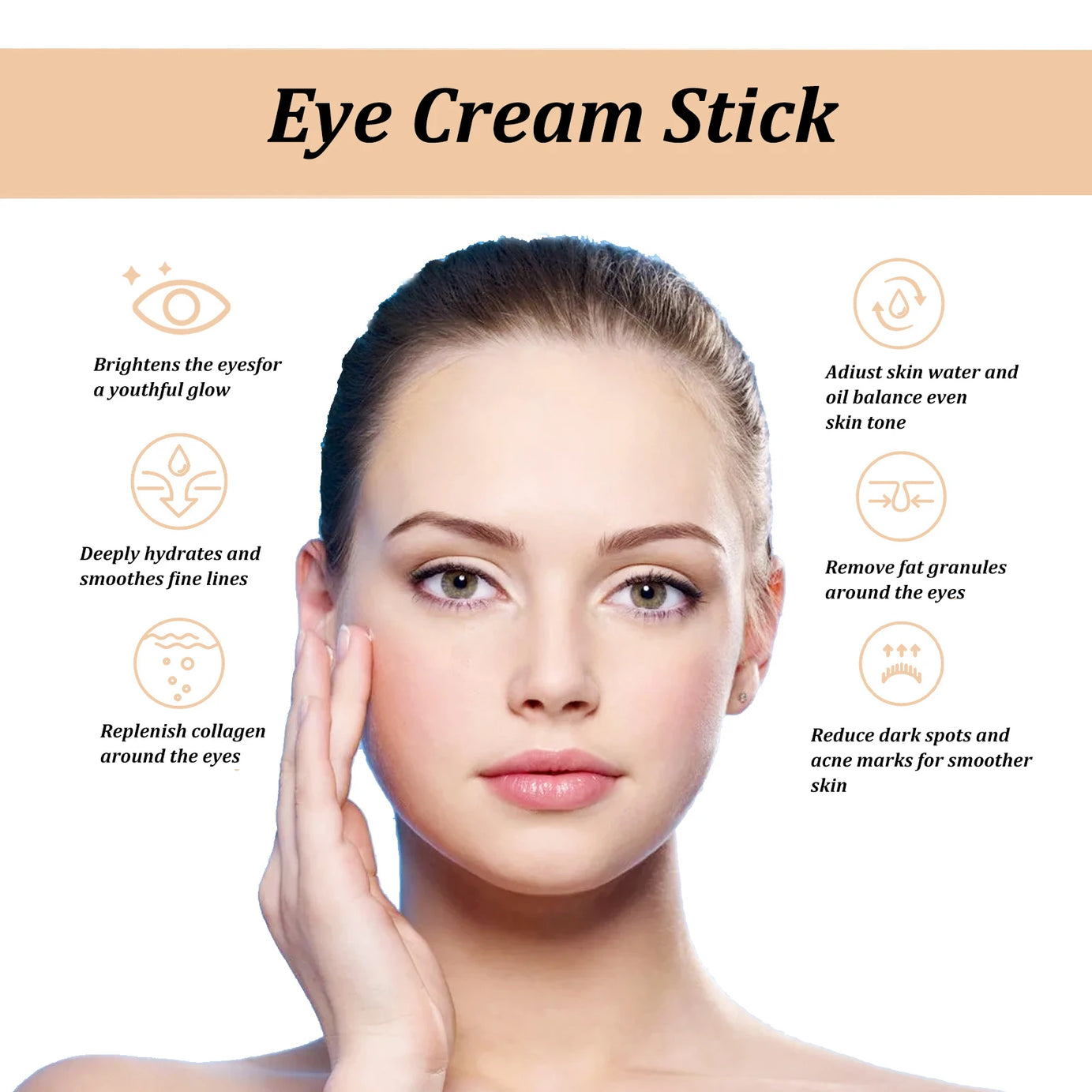 Stick contour des yeux à la bave d'escargot, collagène, atténue les ridules, les rides, éclaircit les cernes, raffermit les poches et réduit les gonflements. Crème contour des yeux hydratante.