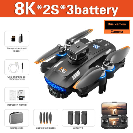 Drone M6 8K Pro original avec caméra HD 4K FPV Wi-Fi 5G pour prises de vue aériennes professionnelles. Quadricoptère radiocommandé avec écran intégré.