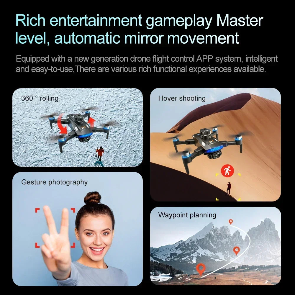 Drone M6 8K Pro original avec caméra HD 4K FPV Wi-Fi 5G pour prises de vue aériennes professionnelles. Quadricoptère radiocommandé avec écran intégré.