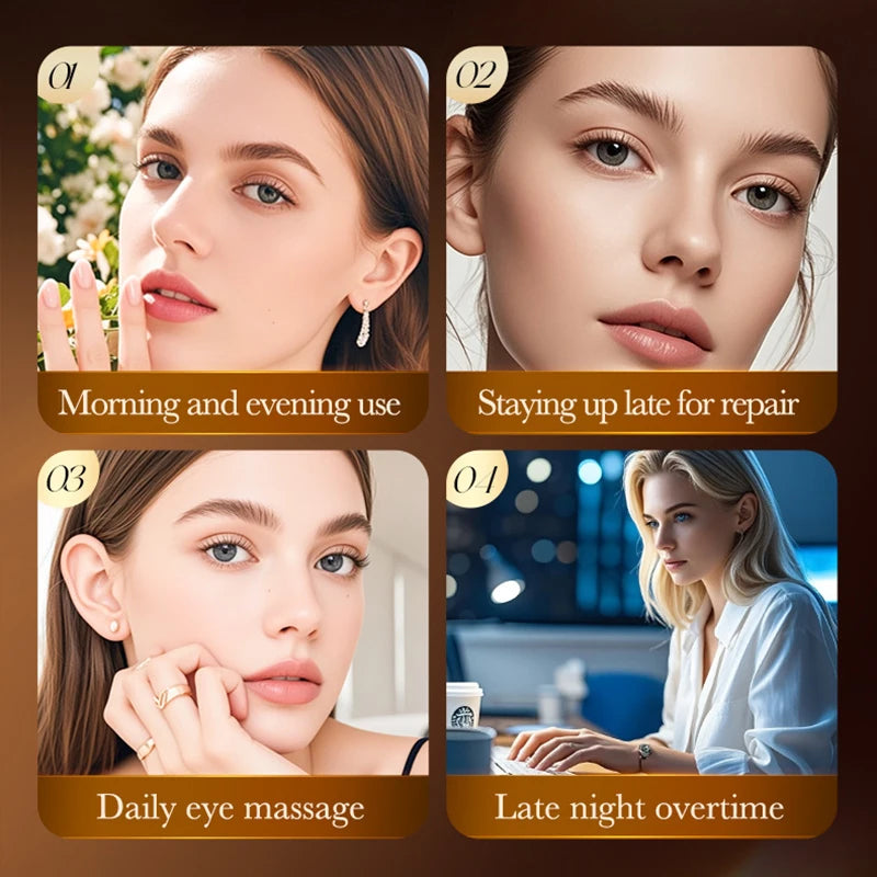 Crème contour des yeux SADOER à base de venin de serpent, de peptides et de caféine, anti-rides, massante, anti-cernes et hydratante. Soin anti-âge pour les yeux.