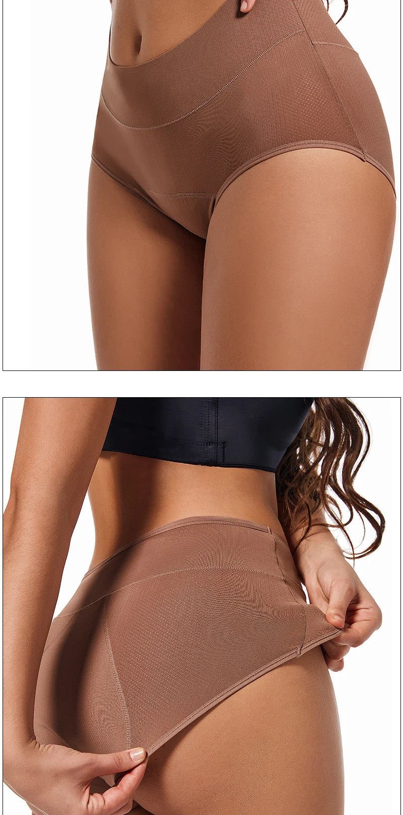 Culottes menstruelles 3 couches absorbantes pour incontinence physiologique, respirantes et imperméables, sous-vêtements menstruels pour femmes.