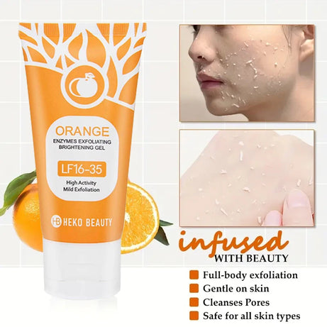 Gel exfoliant à l'orange 50 g, exfoliant, élimine les cellules mortes, nettoie en profondeur, longue durée, hydrate, purifie les pores, convient pour le corps entier