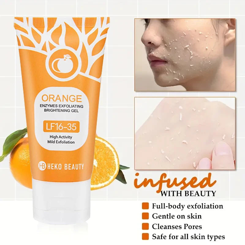 Gel exfoliant à l'orange 50 g, exfoliant, élimine les cellules mortes, nettoie en profondeur, longue durée, hydrate, purifie les pores, convient pour le corps entier
