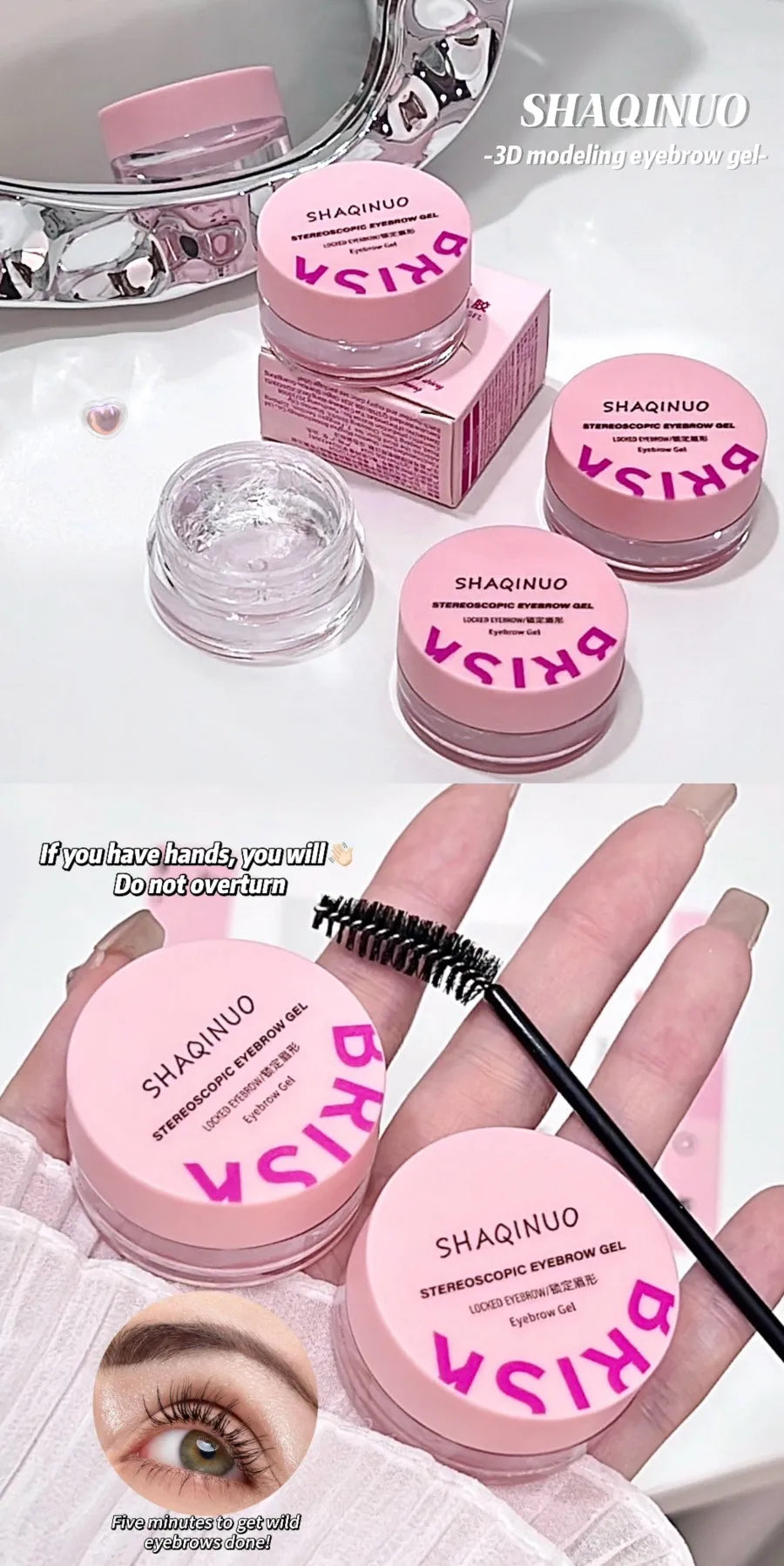 Savon à sourcils tridimensionnel, gel pour sourcils, texture gel pour un style naturel