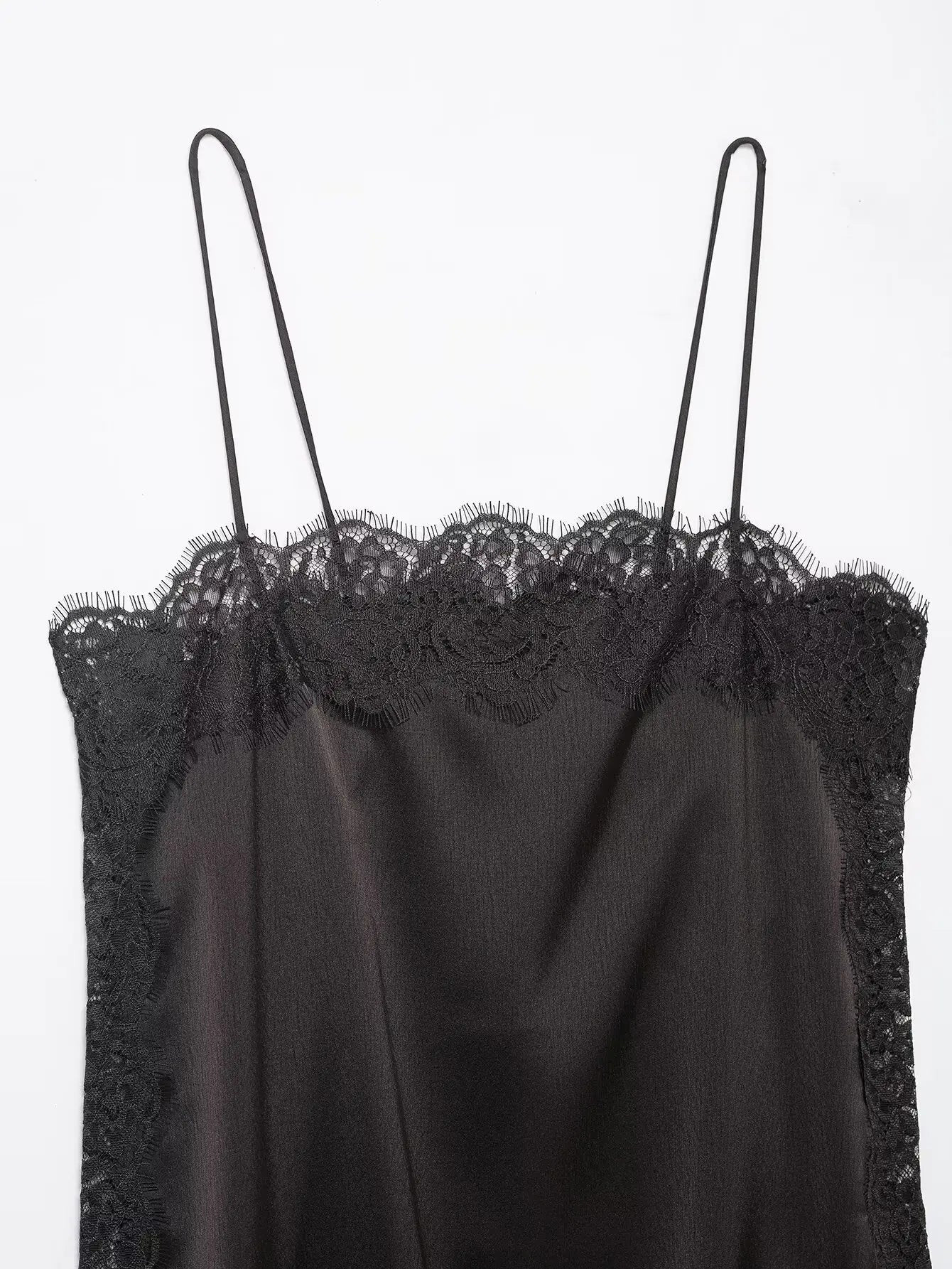 Chemisier à bretelles en satin doux et dentelle sexy Zevity 2026 pour femme, style décontracté, idéal pour les soirées et les clubs (LS9477)