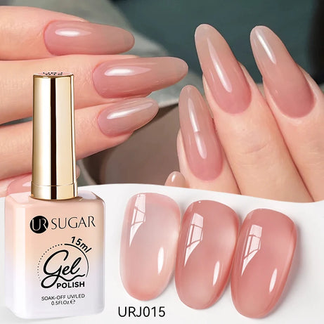 Vernis gel semi-permanent UR SUGAR 15 ml, couleur blanc laiteux translucide, effet gelée, UV, semi-permanent, pour nail art, à dissoudre. Dernière tendance.