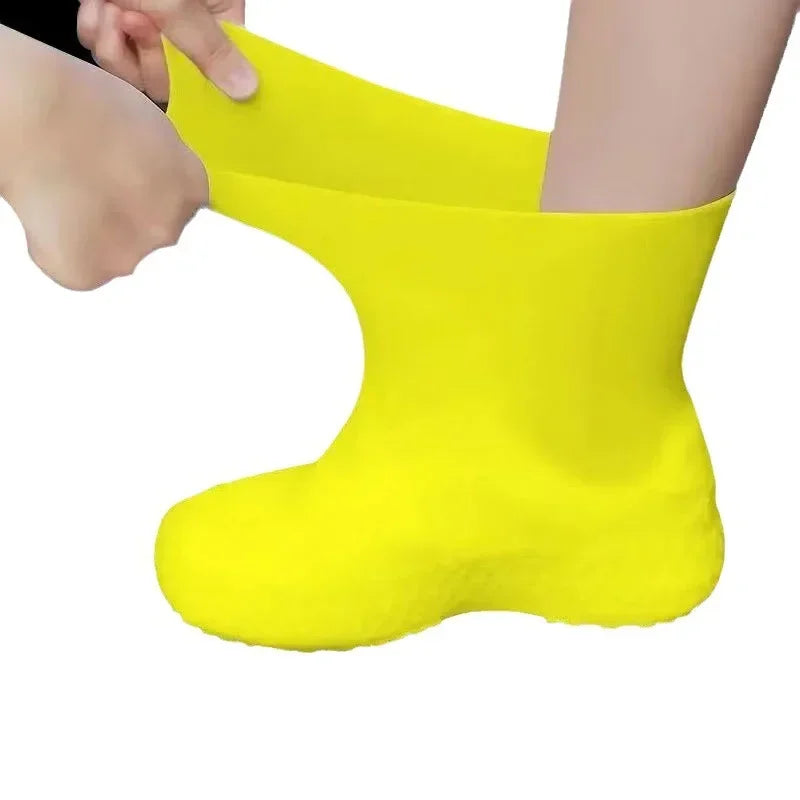 1 par de cubrezapatos impermeables de silicona, resistentes a los labios, de goma, para botas de lluvia, accesorios para exteriores en días lluviosos.