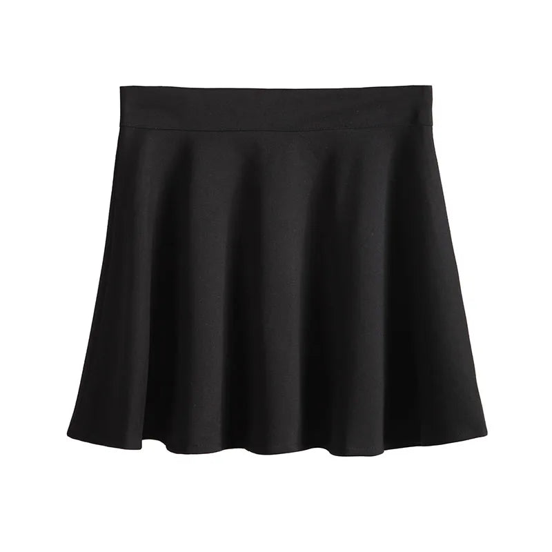 Nouvelle jupe plissée coréenne taille haute, fine et élastique, noire.