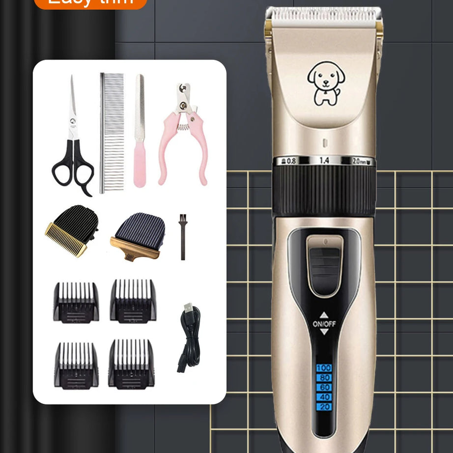 Tondeuse pour chien, tondeuse à poils pour le toilettage (animaux de compagnie/chats/chiens/lapins), kit de tondeuse et rasoir PetsFader