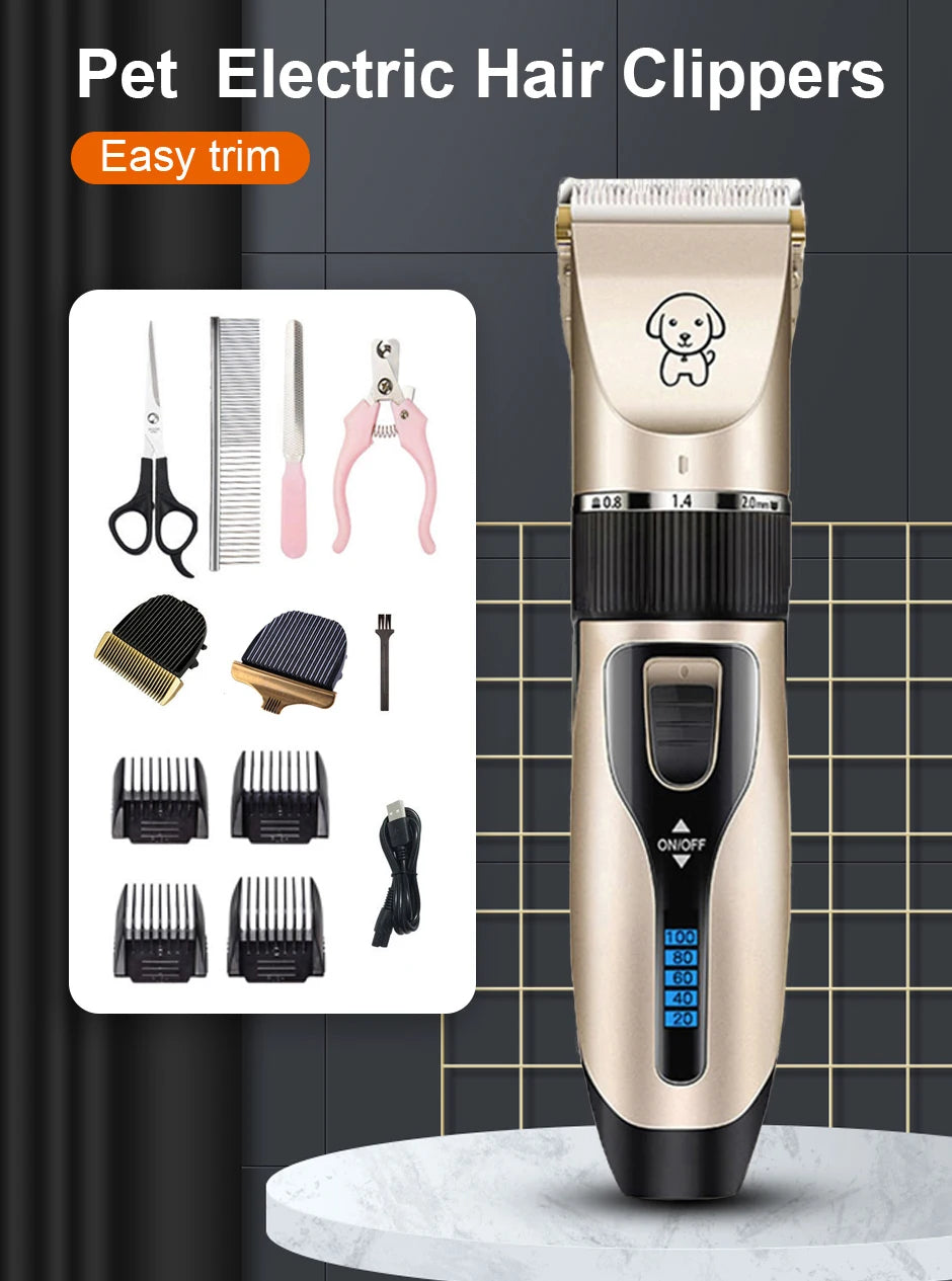 Tondeuse pour chien, tondeuse à poils pour le toilettage (animaux de compagnie/chats/chiens/lapins), kit de tondeuse et rasoir PetsFader