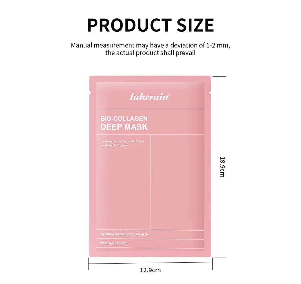 Masque Bio-Collagen Real Deep, supplément de collagène, masque hydrogel hydratant de nuit, améliore l'élasticité, minimise les pores et raffermit