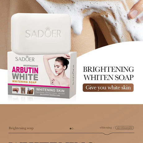 Savon visage moussant SADOER à la niacinamide et à l'arbutine, hydratant, éclaircissant et nettoyant en profondeur pour le corps et le visage. Savon artisanal.