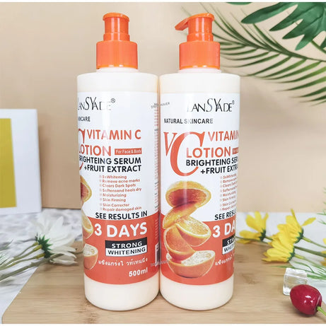 Lotion corporelle à la vitamine C, crème hydratante et nourrissante pour le corps, soin réparateur, anti-gerçures, éclaircissant et nourrissant.