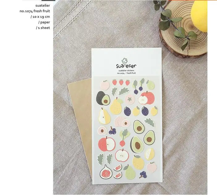 Autocollants Suatelier Foods, scrapbooking esthétique, jolis stickers pour carnets de voyage, décorations coréennes, agendas et fournitures de loisirs créatifs.