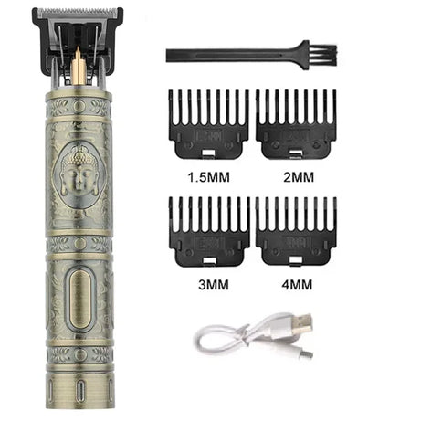 Tondeuse à cheveux professionnelle, machine de coupe de cheveux de barbier rechargeable, tondeuse en métal pour hommes