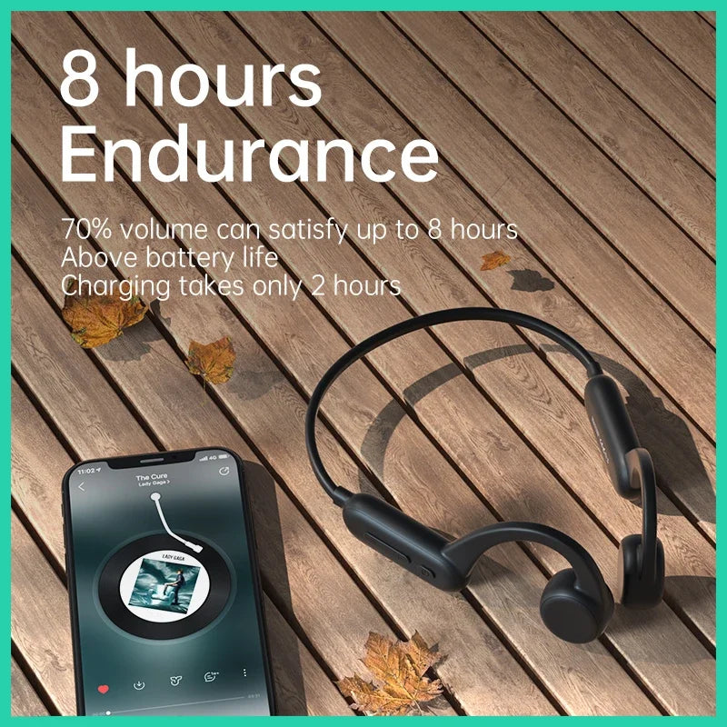 Écouteurs sans fil Shokz Open pour le sport, à conduction osseuse, Bluetooth, étanches IPX8, avec 32 Go de RAM et lecteur MP3.
