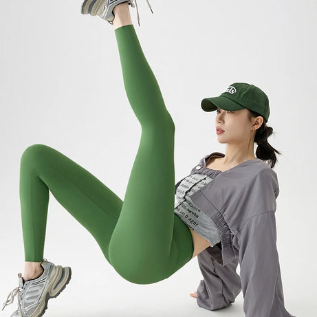Leggings de sport et de fitness BIVIGAOS Printemps-Été, colorés, sans coutures, effet peau de requin, fins, élastiques et moulants.