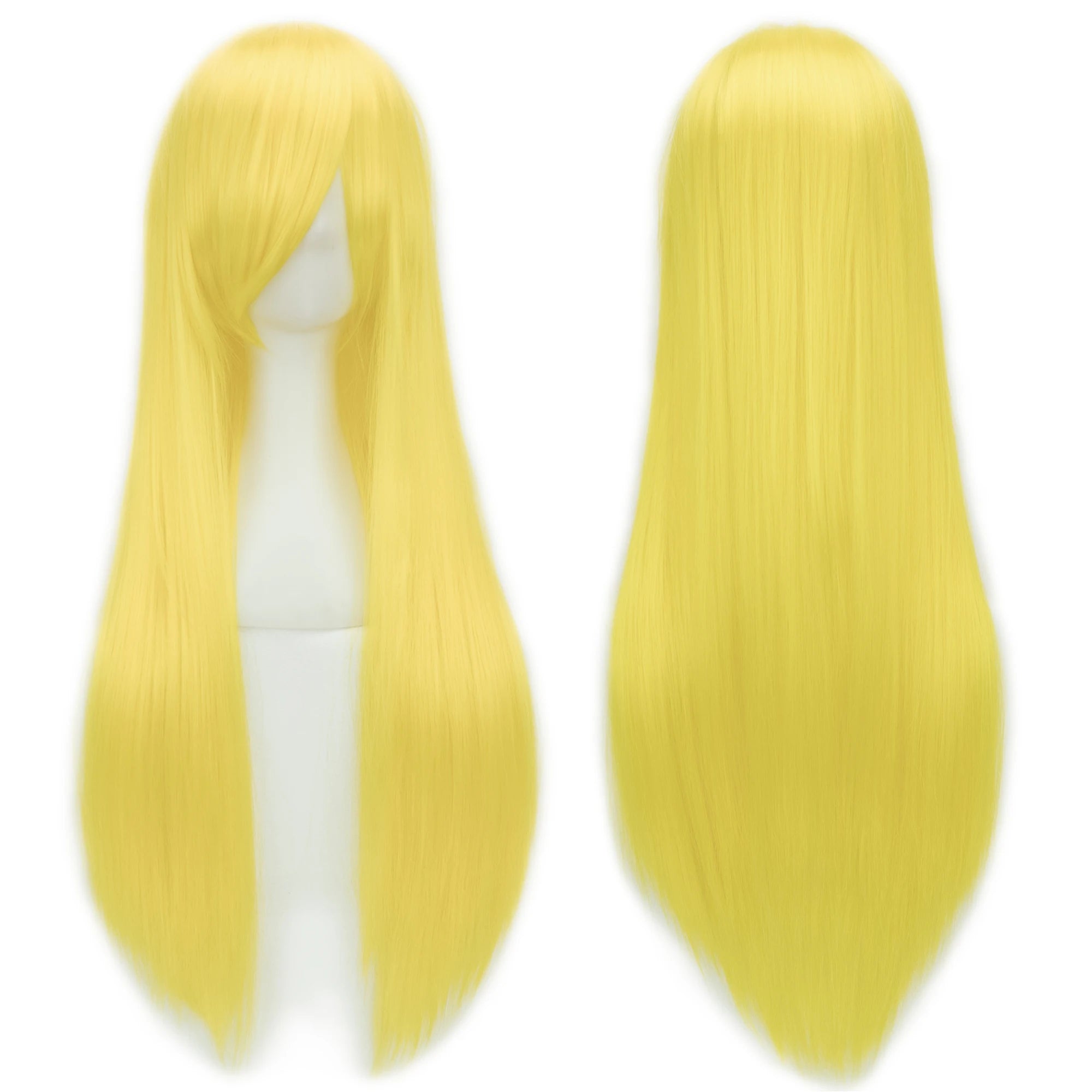 Perruque synthétique Soowee de 80 cm de long, blanche et violette, idéale pour le cosplay, les fêtes et les coiffures noires. Cheveux raides. Postiche pour femme.