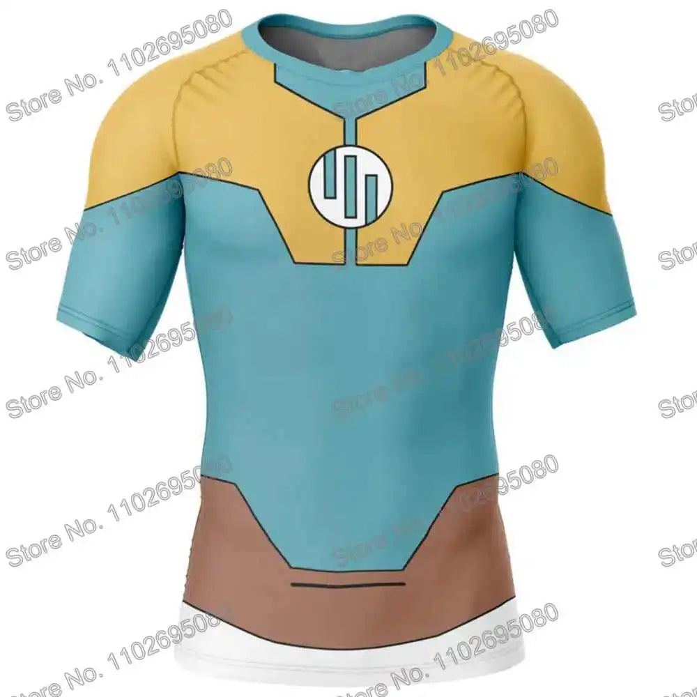 Vêtements de surf Invincible 4 BJJ MMA Rash Guard Homme Manches Courtes T-shirt de plongée Maillot de bain moulant Combinaison de plage d'été Femme GYM