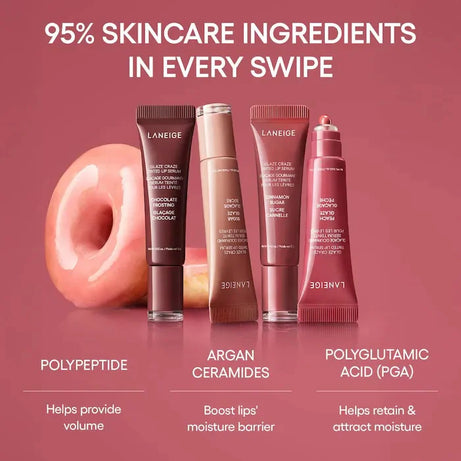 Baume à lèvres hydratant effet donut, gloss miroir, rouge à lèvres parfum fraise framboise chocolat, huile à lèvres transparente, maquillage