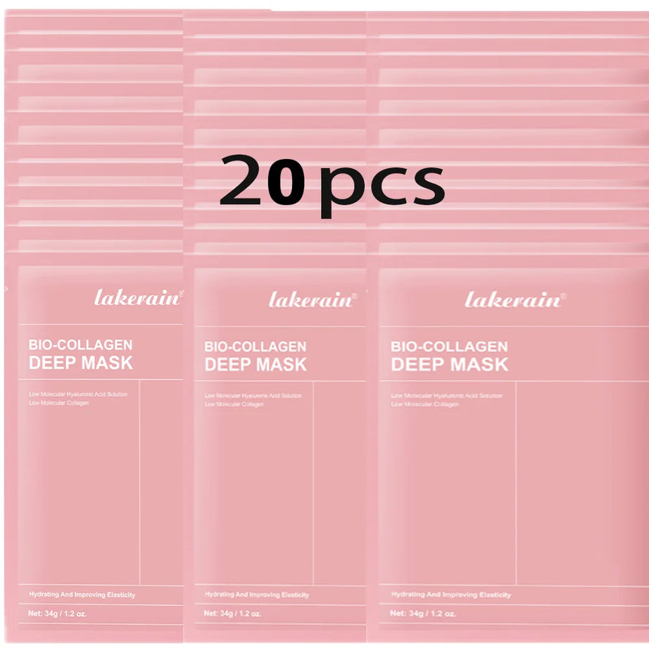 Masque Bio-Collagen Real Deep, supplément de collagène, masque hydrogel hydratant de nuit, améliore l'élasticité, minimise les pores et raffermit