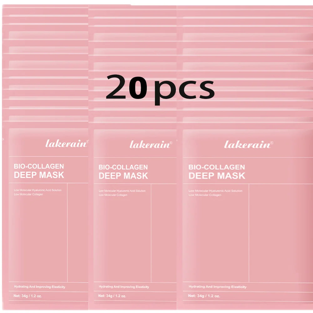 Masque Bio-Collagen Real Deep, supplément de collagène, masque hydrogel hydratant de nuit, améliore l'élasticité, minimise les pores et raffermit