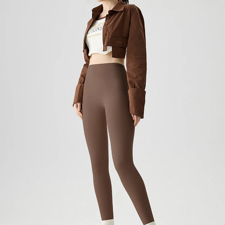 Leggings de sport et de fitness BIVIGAOS Printemps-Été, colorés, sans coutures, effet peau de requin, fins, élastiques et moulants.