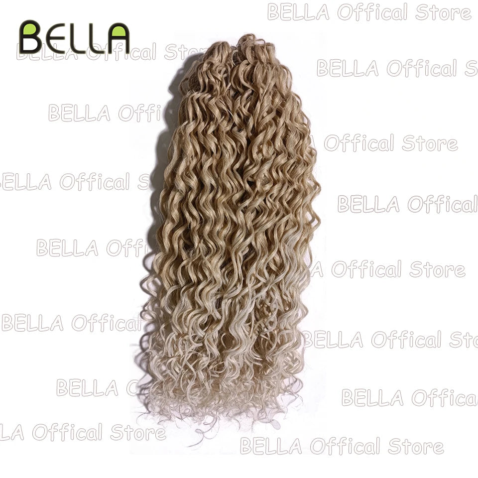 Extensions de cheveux bouclés FASHION IDOL, ondulations profondes, torsades, 50 cm, blond ombré, crochet synthétique.