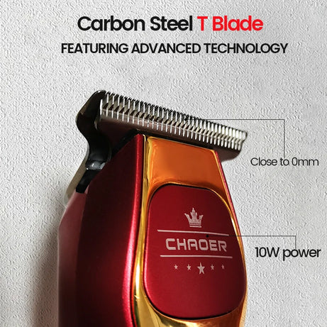 Tondeuse à cheveux professionnelle puissante pour hommes, lame en T de 0 mm, tondeuse électrique rechargeable, machine de coiffure et de rasage pour barbe