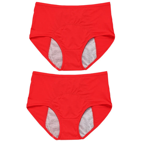 Lot de 2 culottes physiologiques pour femmes, culottes menstruelles anti-fuites, taille mi-haute, en soie glacée.