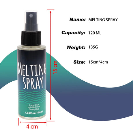 Spray de fusion de dentelle 120 ml, colle en spray pour perruques en dentelle, finition invisible et résistante.